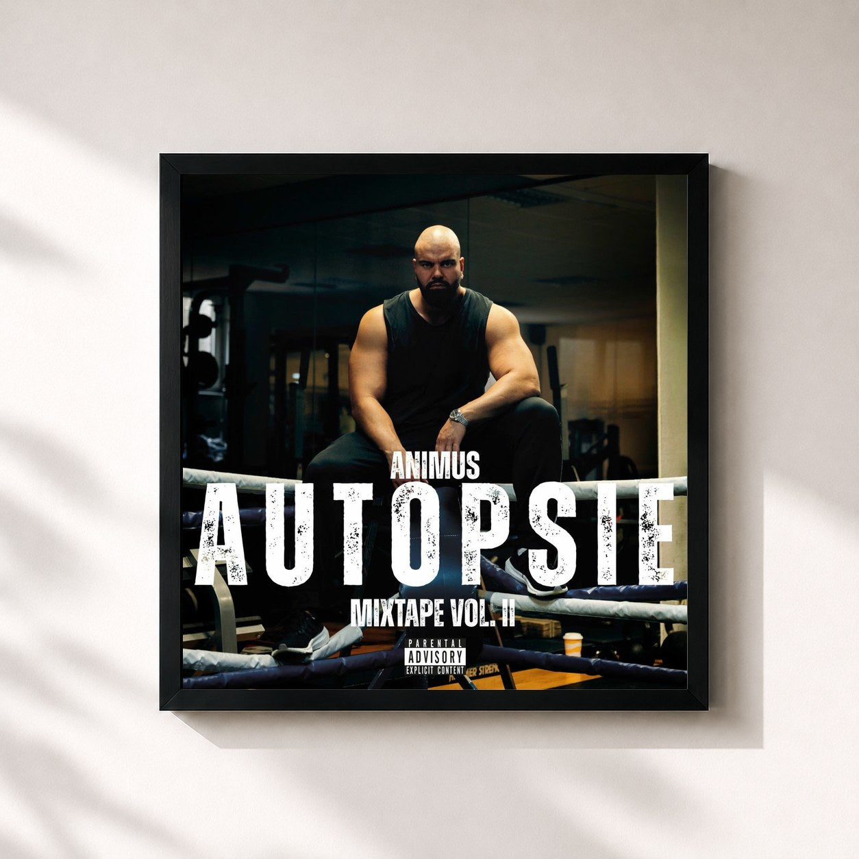 #noir Tableau carré de l'album Autopsie Vol. 2 de Animus, cadre noir 32x32 cm