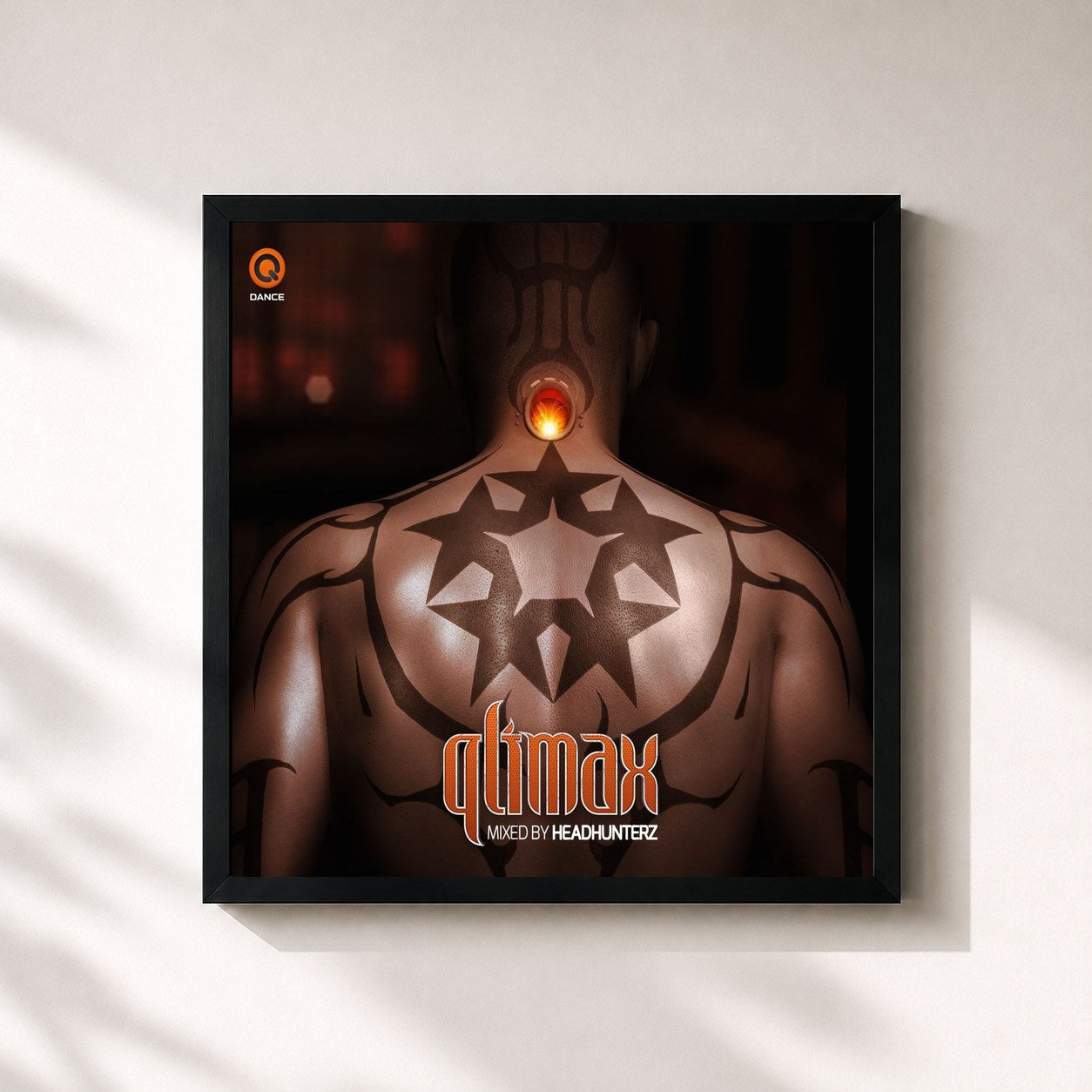 #noir Tableau carré de l'album Qlimax 2011 (Mixed by Headhunterz) de Headhunterz, cadre noir 32x32 cm