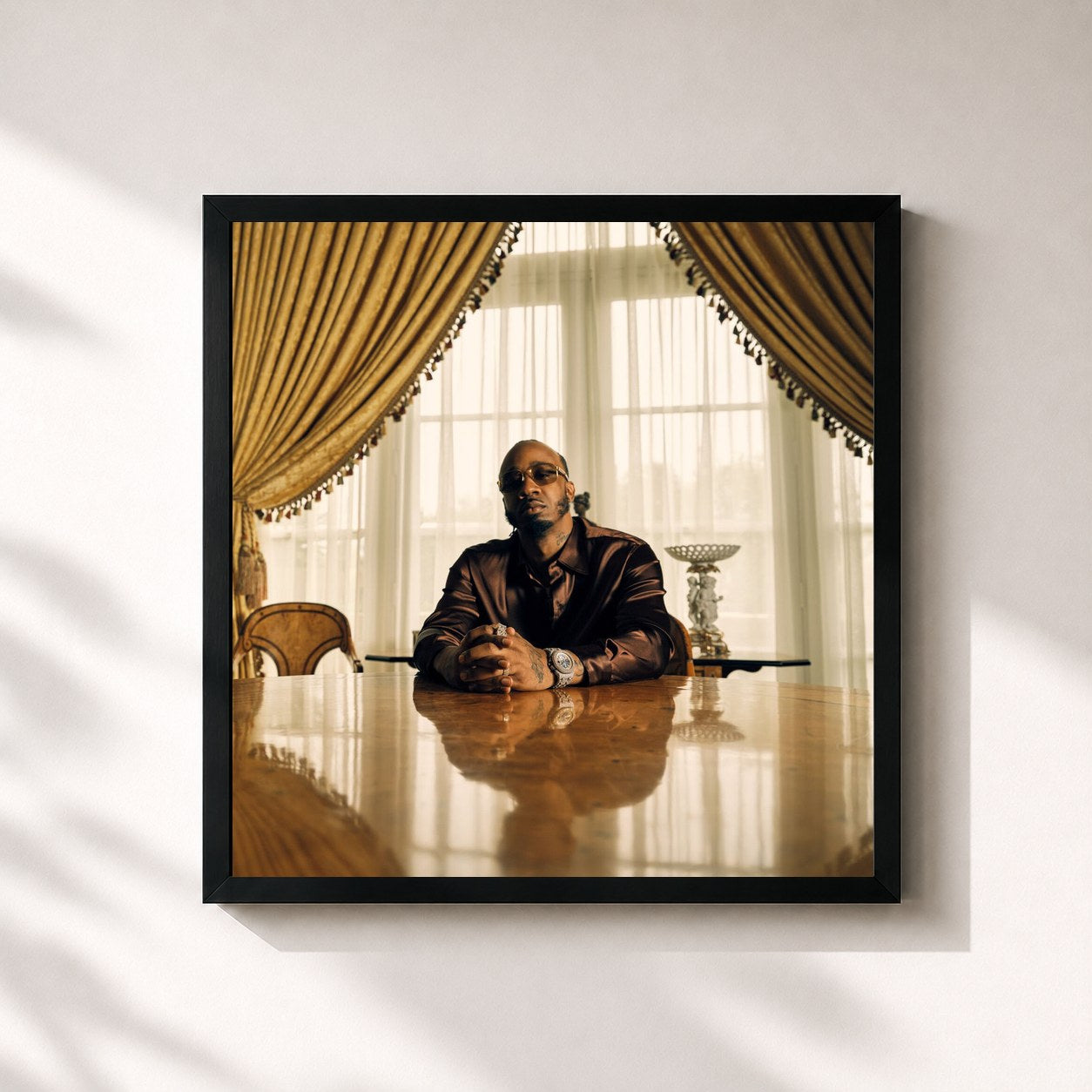 #noir Tableau carré de l'album Everybody Can't Go de Benny The Butcher, cadre noir 32x32 cm
