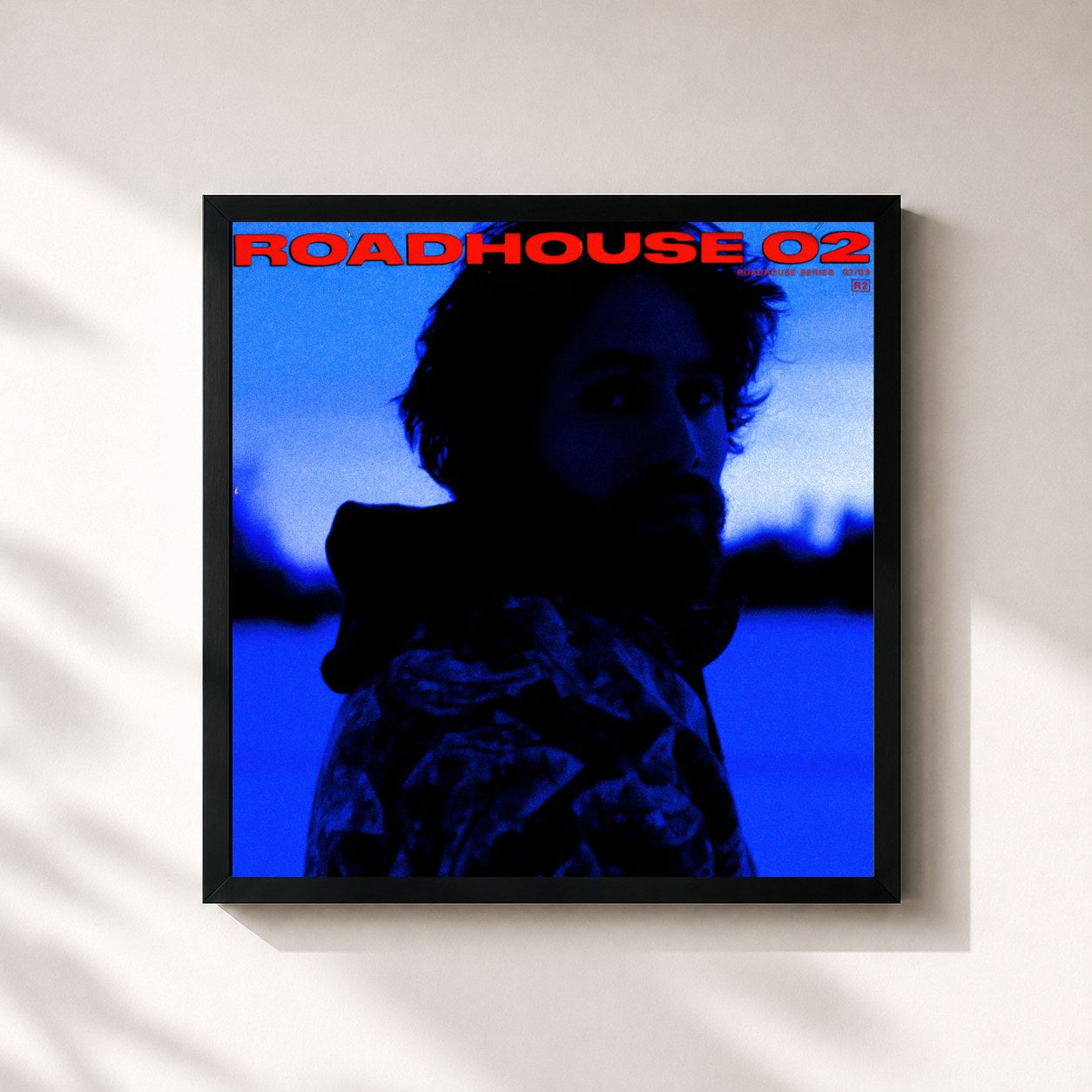 #noir Tableau carré de l'album Roadhouse 02 de Allan Rayman, cadre noir 32x32 cm