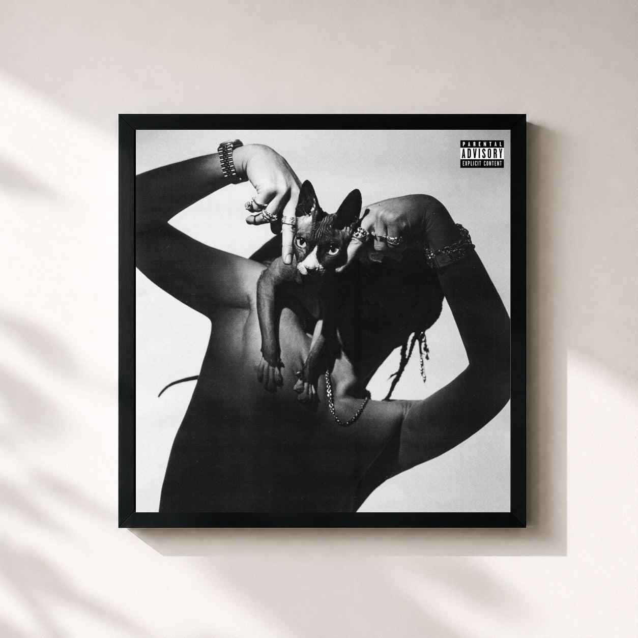 #noir Tableau carré de l'album HEADLINER (Deluxe) de Sik-K, cadre noir 32x32 cm