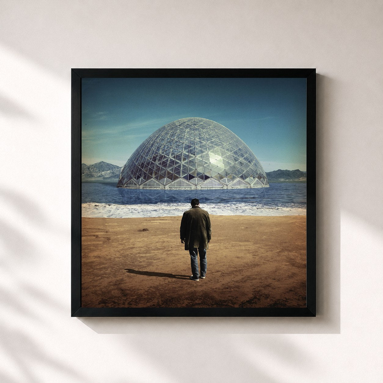 #noir Tableau carré de l'album Brothers and Sisters of the Eternal Son de Damien Jurado, cadre noir 32x32 cm