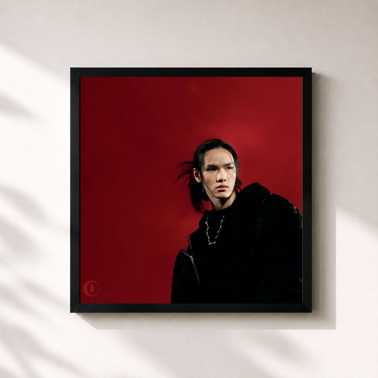#noir Tableau carré de l'album Insomnia de Nuit Incolore, cadre noir 32x32 cm