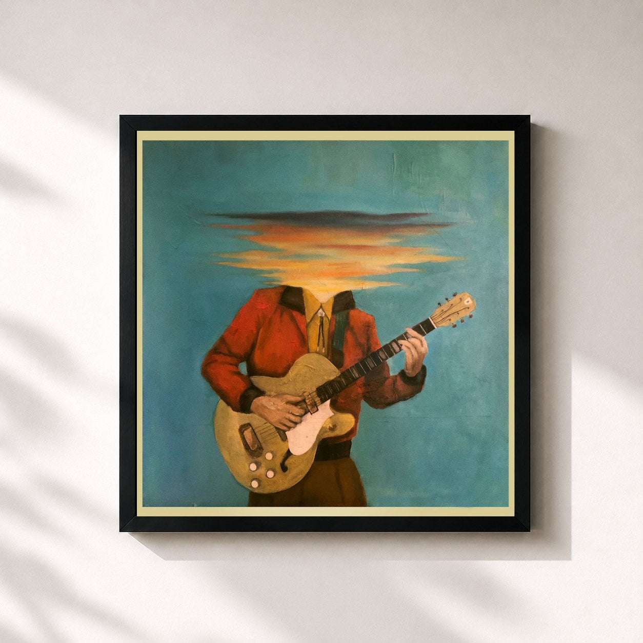 #noir Tableau carré de l'album Long Lost de Lord Huron, cadre noir 32x32 cm