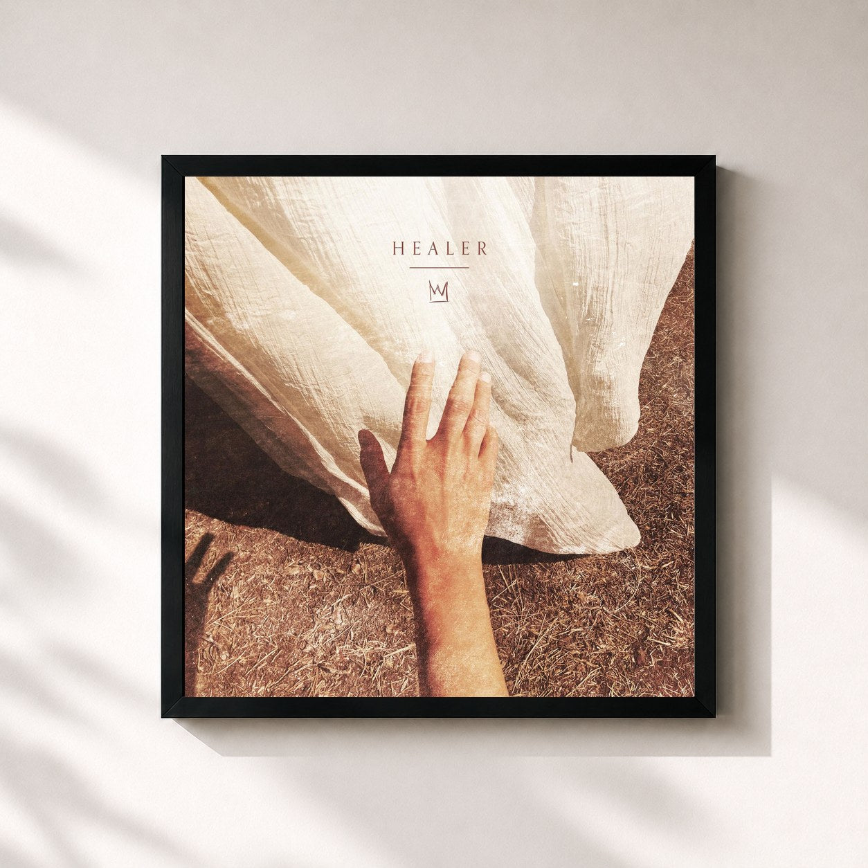 #noir Tableau carré de l'album Healer de Casting Crowns, cadre noir 32x32 cm