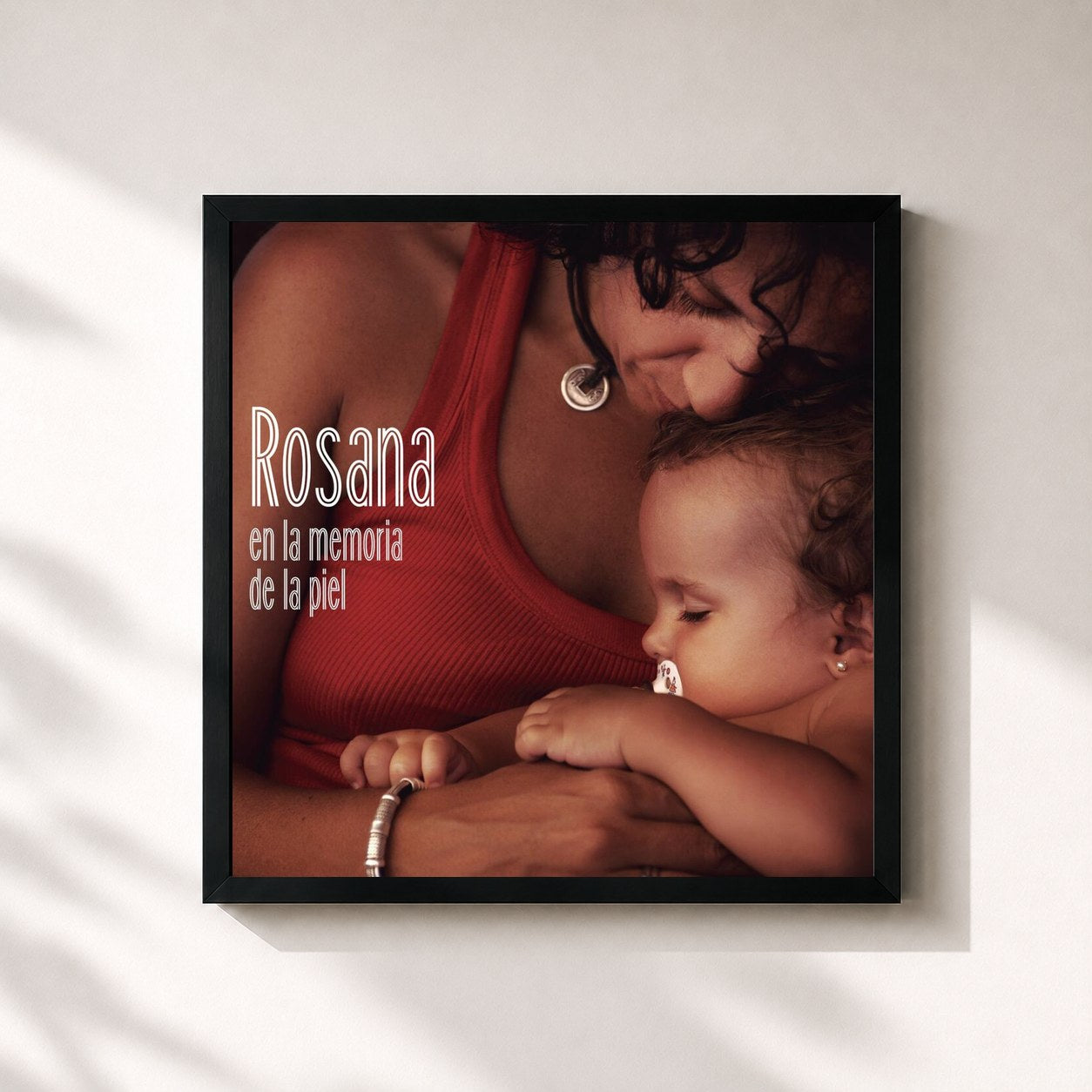 #noir Tableau carré de l'album En la memoria de la piel de Rosana, cadre noir 32x32 cm