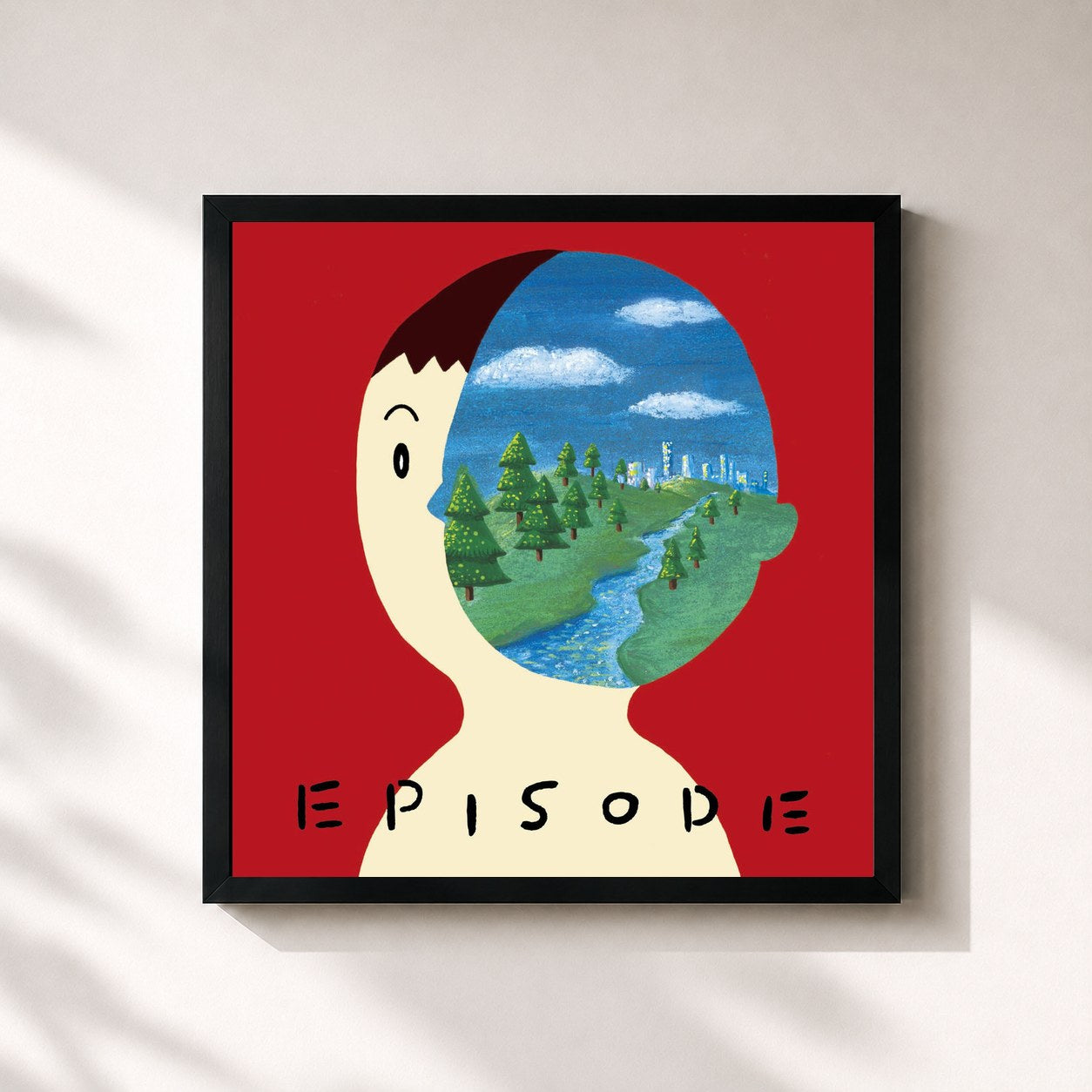 #noir Tableau carré de l'album Episode de Gen Hoshino, cadre noir 32x32 cm