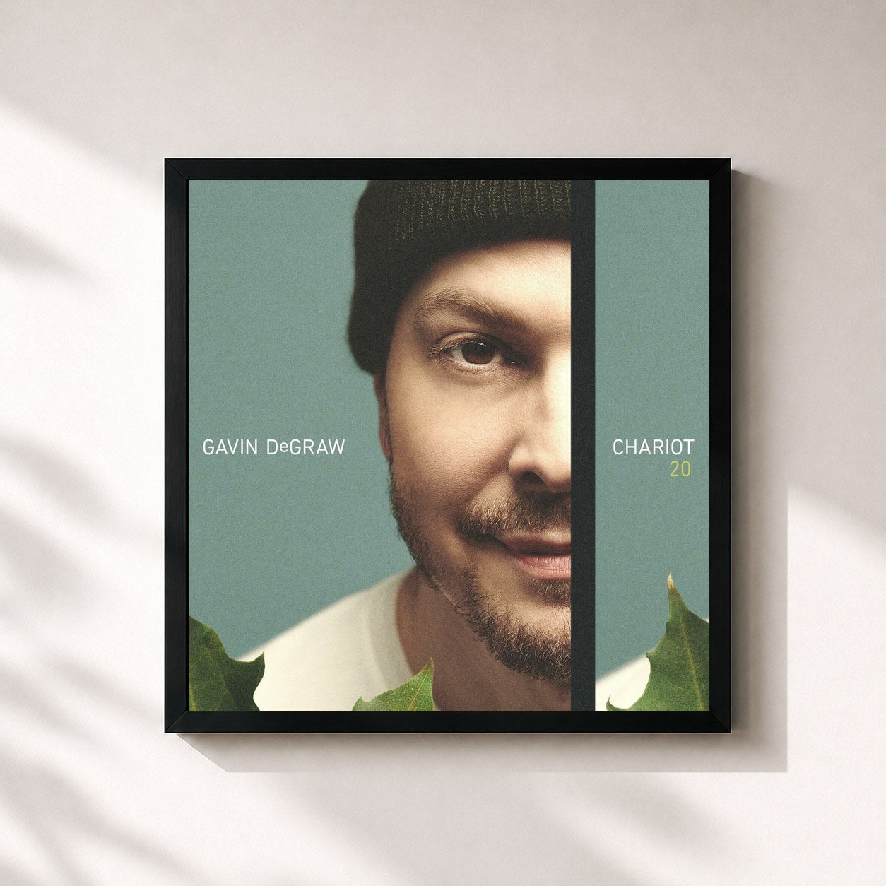 #noir Tableau carré de l'album Chariot 20 de Gavin DeGraw, cadre noir 32x32 cm