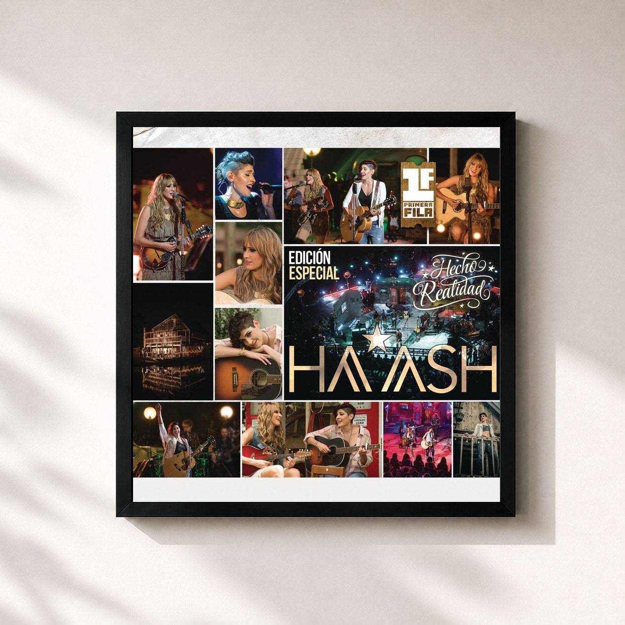 #noir Tableau carré de l'album HA-ASH Primera Fila - Hecho Realidad de HA-ASH, cadre noir 32x32 cm