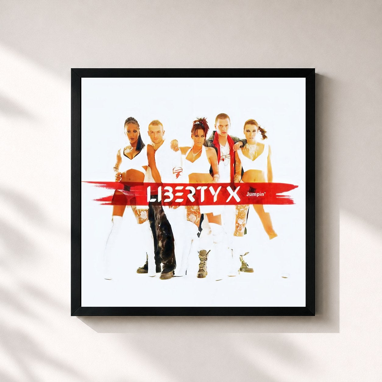 #noir Tableau carré de l'album Jumpin’ de Liberty X, cadre noir 32x32 cm