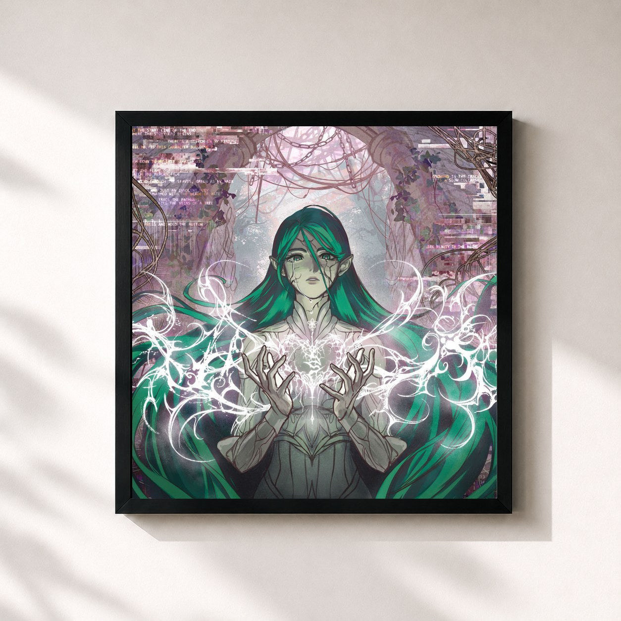 #noir Tableau carré de l'album heartcore de Au/Ra, cadre noir 32x32 cm