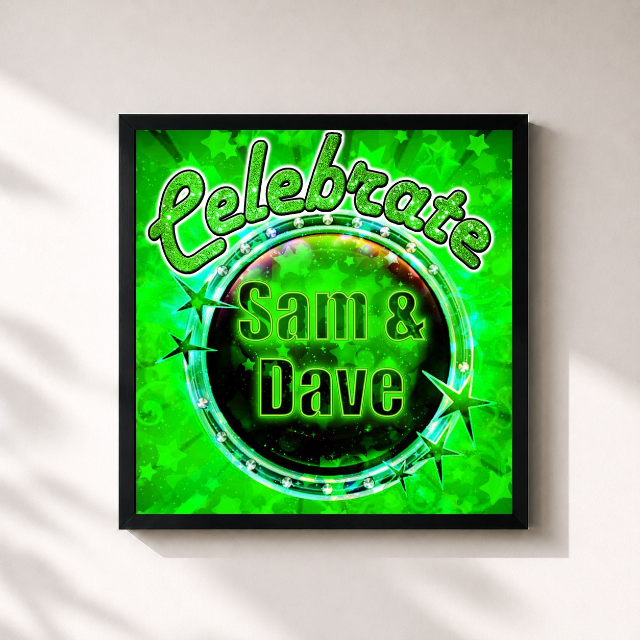 #noir Tableau carré de l'album Celebrate: Sam & Dave de Sam & Dave, cadre noir 32x32 cm