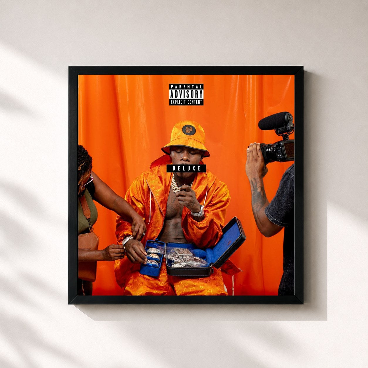#noir Tableau carré de l'album BLAME IT ON BABY (DELUXE) de DaBaby, cadre noir 32x32 cm