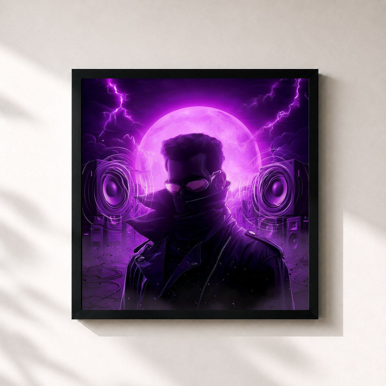 #noir Tableau carré de l'album Submundo do Phonk Vol. 01 de DENNIS, cadre noir 32x32 cm