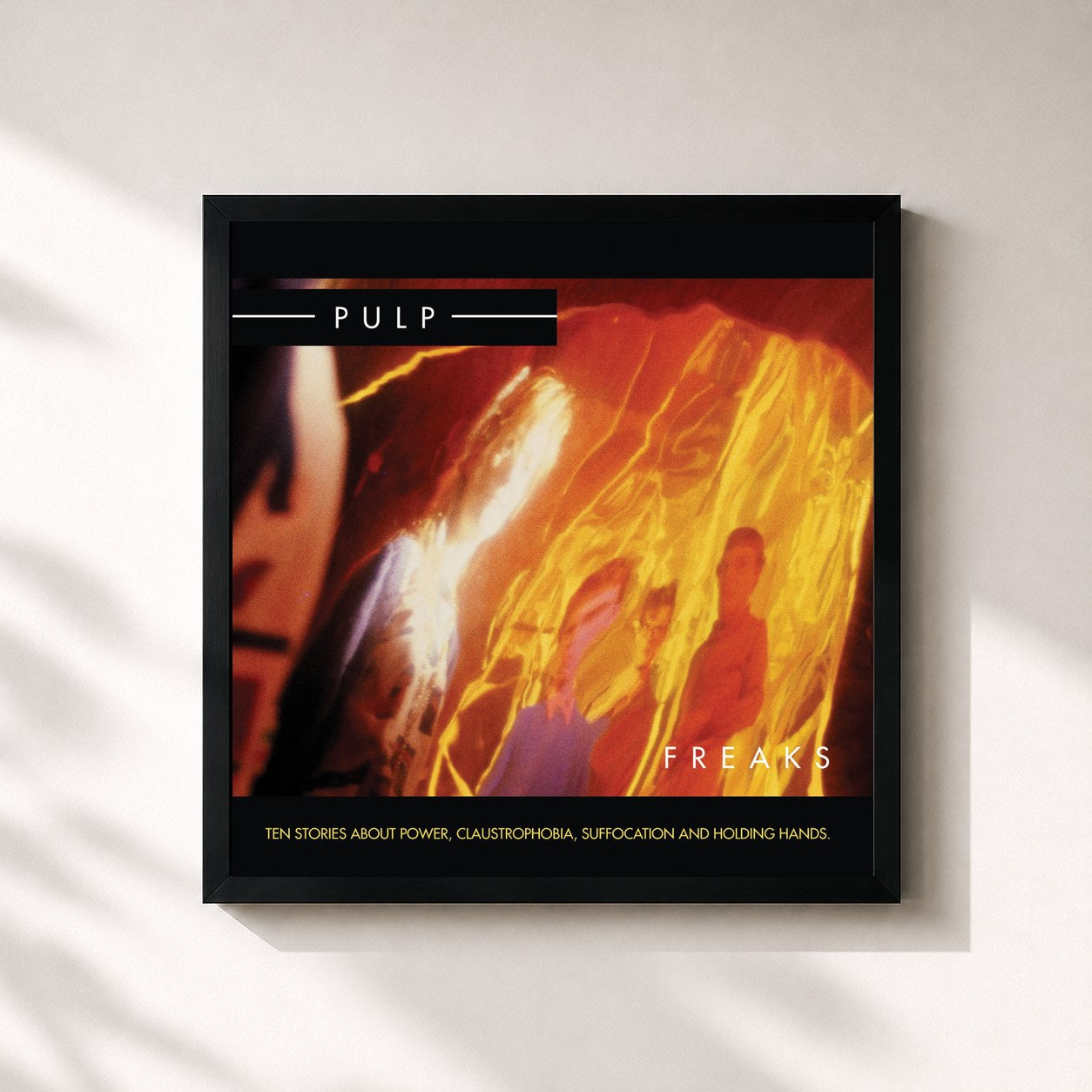 #noir Tableau carré de l'album Freaks (2012 Remastered) de Pulp, cadre noir 32x32 cm