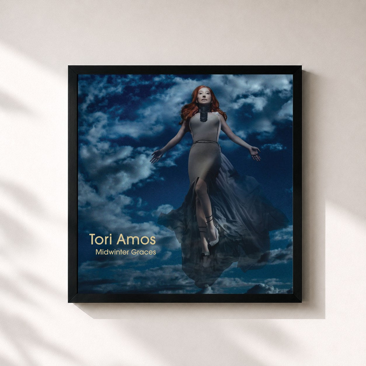 #noir Tableau carré de l'album Midwinter Graces de Tori Amos, cadre noir 32x32 cm