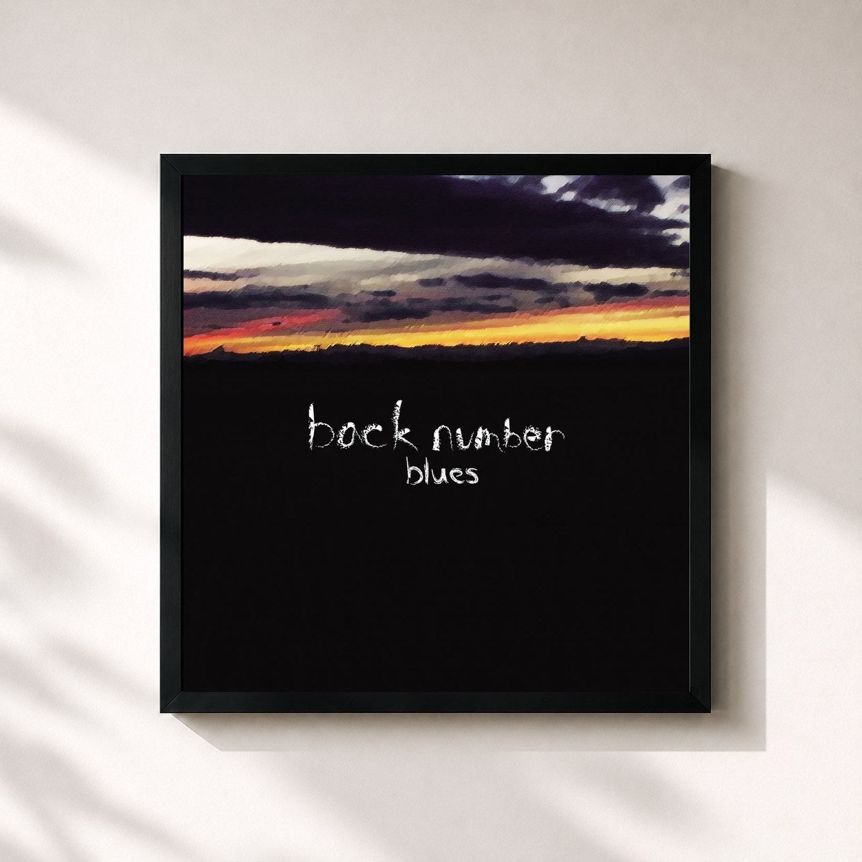 #noir Tableau carré de l'album Blues de Back Number, cadre noir 32x32 cm