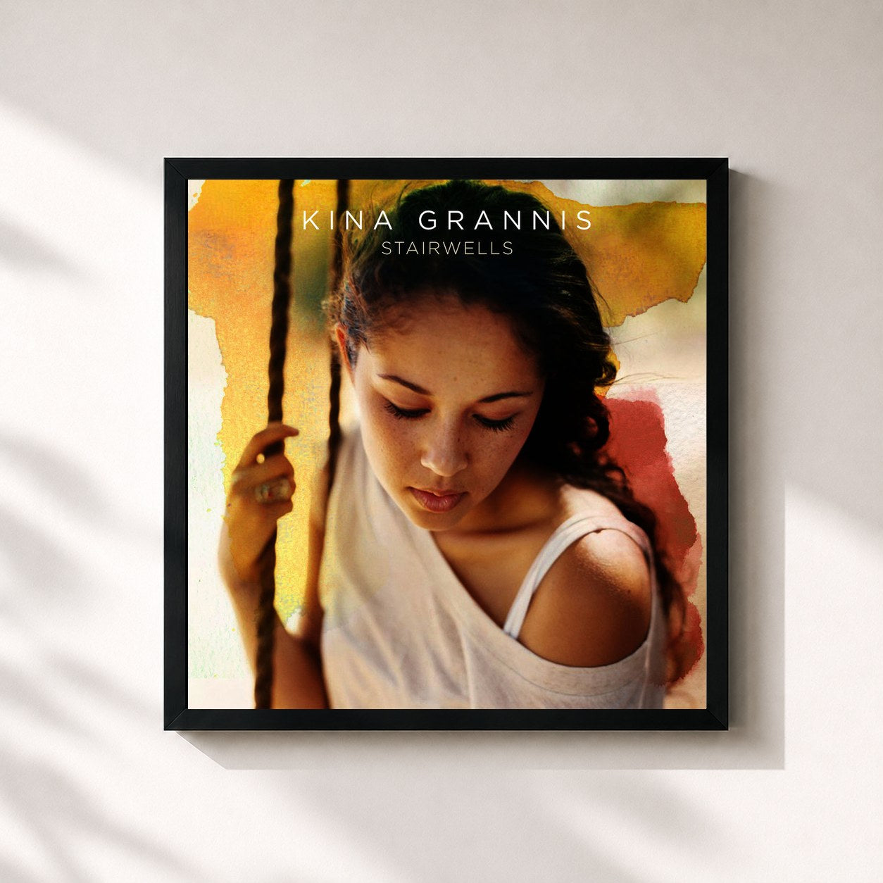 #noir Tableau carré de l'album Stairwells de Kina Grannis, cadre noir 32x32 cm