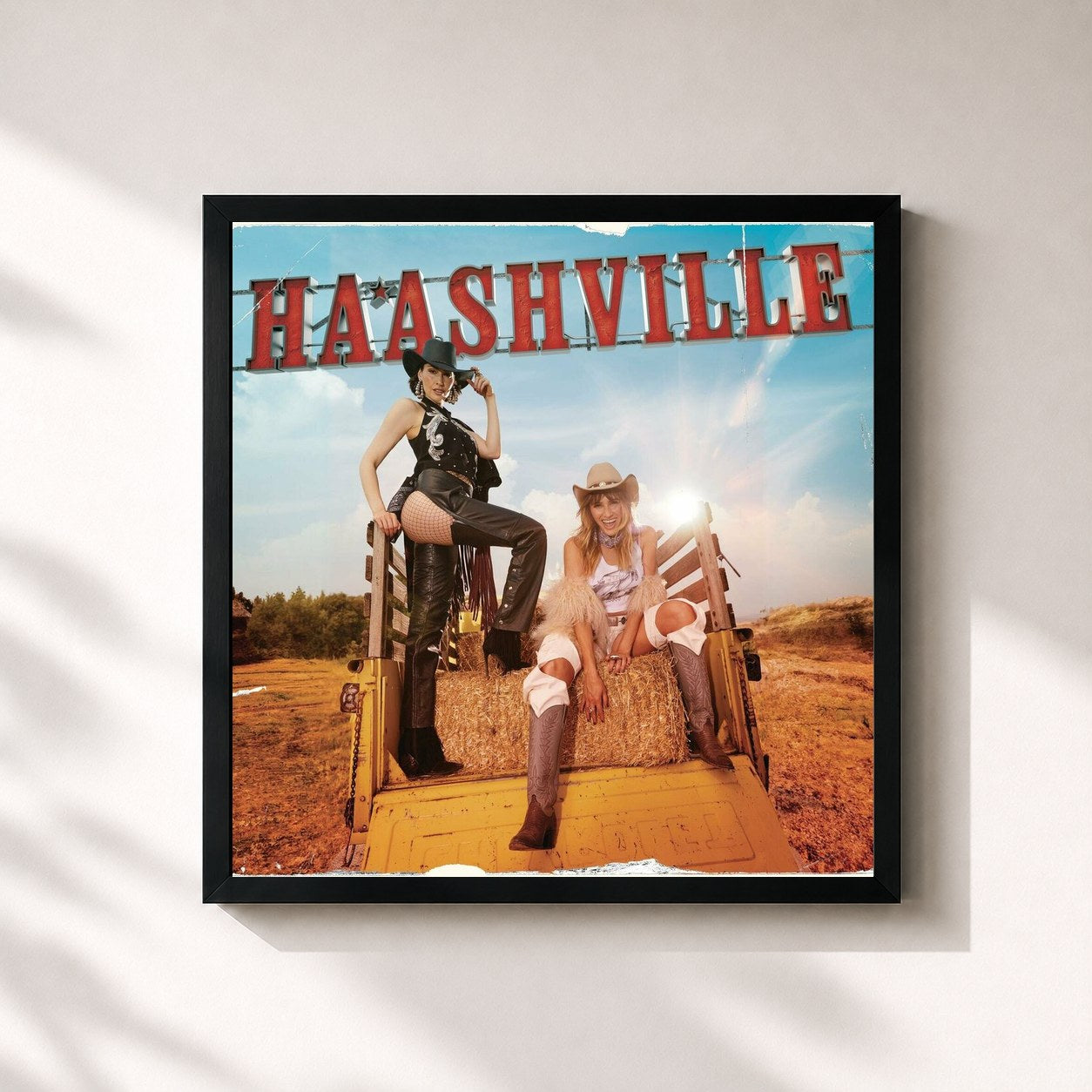 #noir Tableau carré de l'album HAASHVILLE de HA-ASH, cadre noir 32x32 cm
