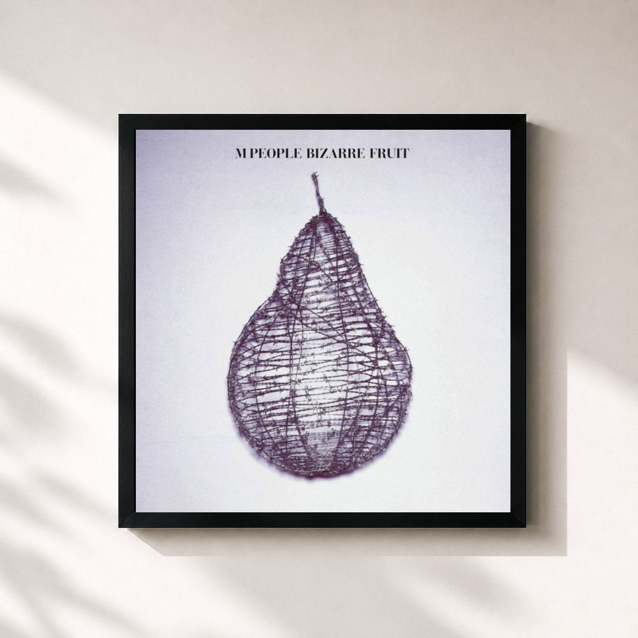 #noir Tableau carré de l'album Bizarre Fruit de M People, cadre noir 32x32 cm