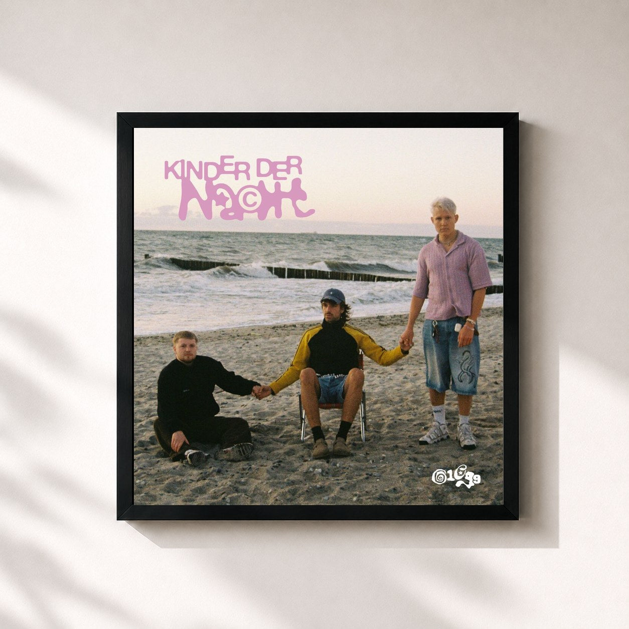 #noir Tableau carré de l'album Kinder der Nacht de 01099, cadre noir 32x32 cm