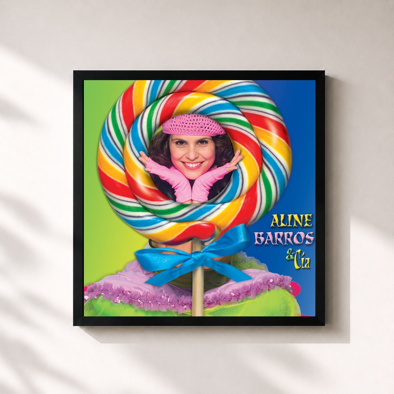 #noir Tableau carré de l'album Aline Barros e Cia de Aline Barros, cadre noir 32x32 cm