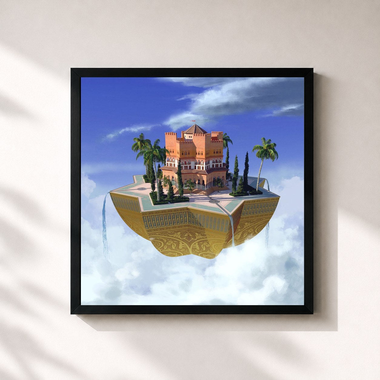 #noir Tableau carré de l'album Descanso En Poder de DELLAFUENTE, cadre noir 32x32 cm