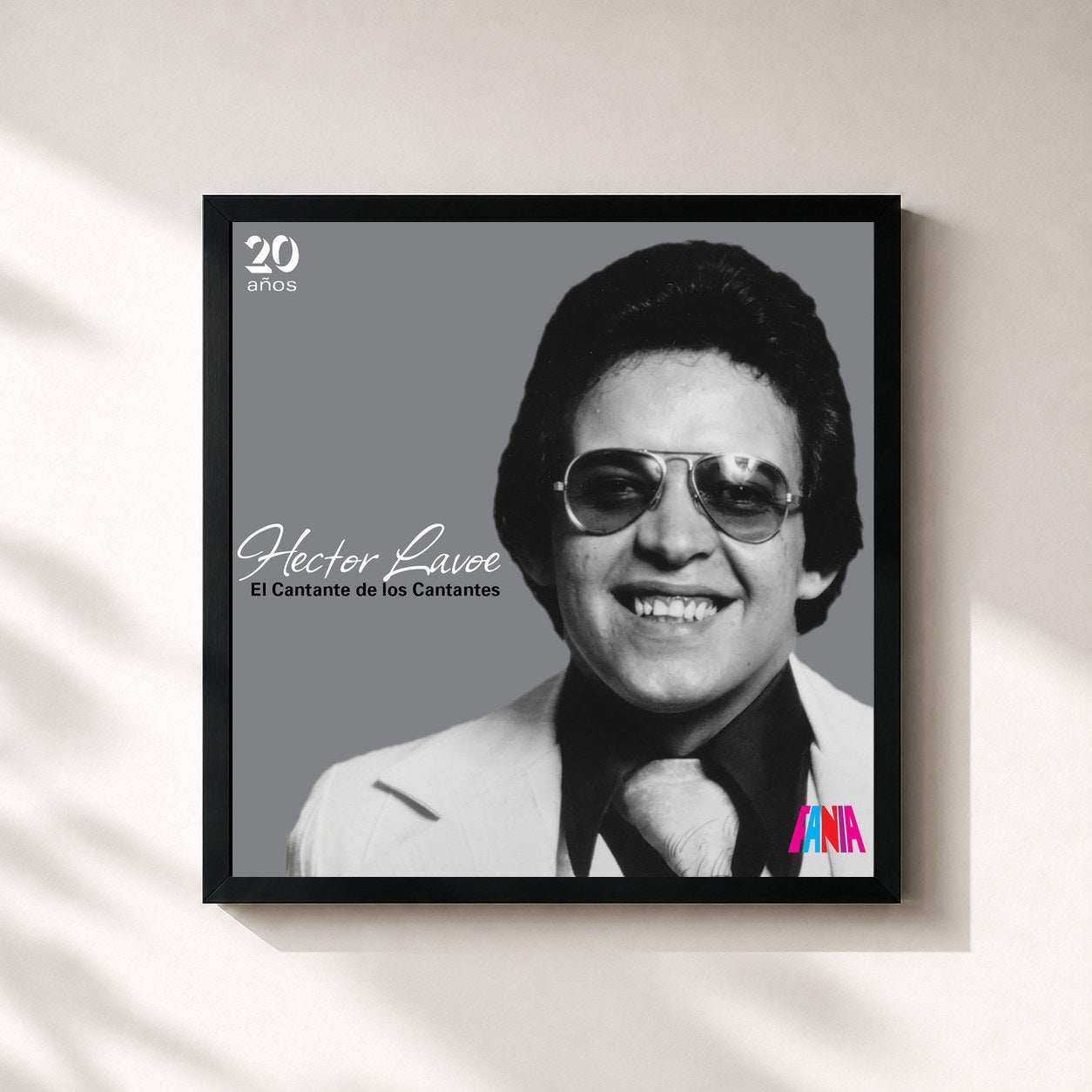 #noir Tableau carré de l'album El Cantante De Los Cantantes de Héctor Lavoe, cadre noir 32x32 cm