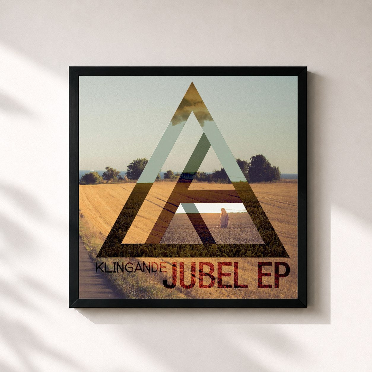 #noir Tableau carré de l'album Jubel EP de Klingande, cadre noir 32x32 cm