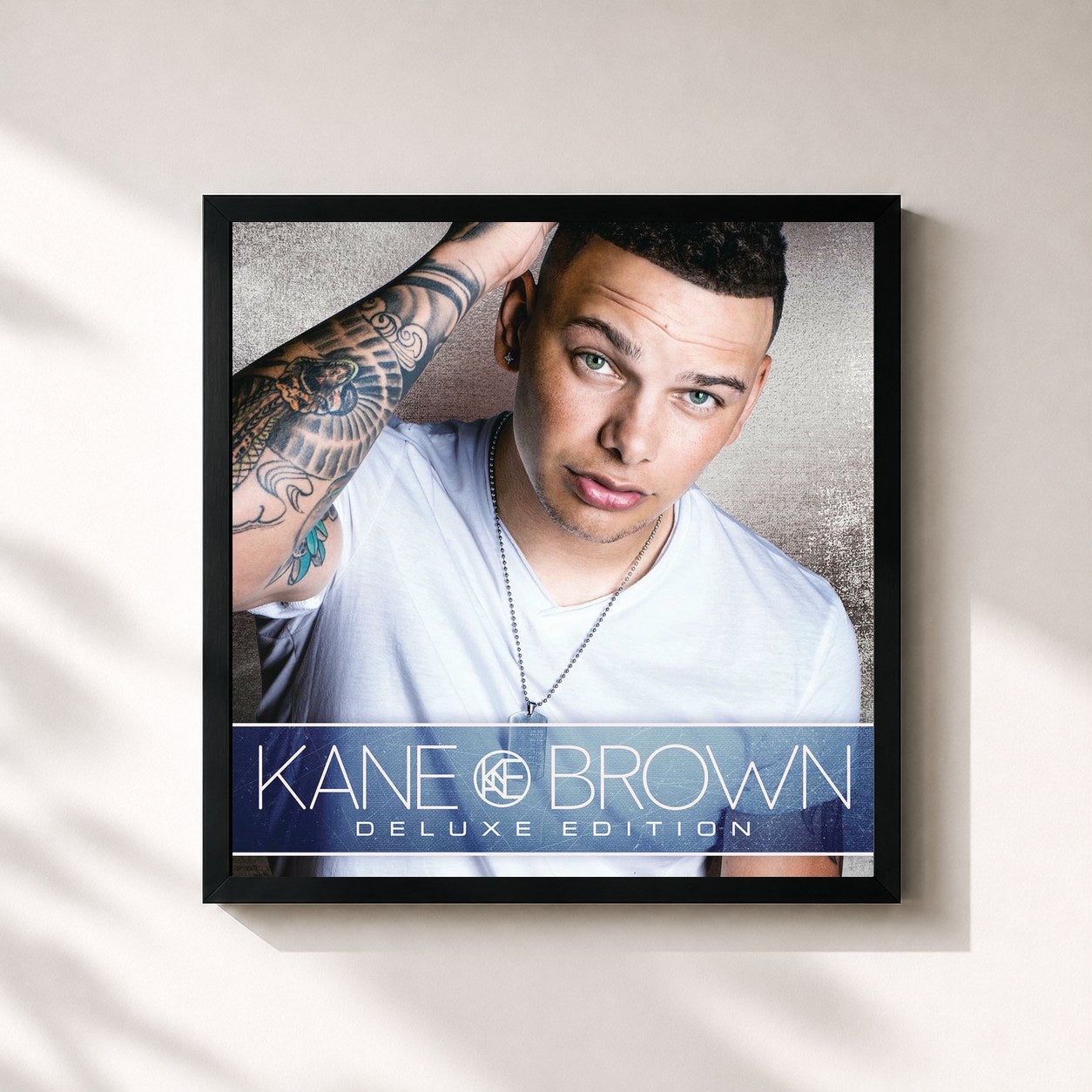 #noir Tableau carré de l'album Kane Brown (Deluxe Edition) de Kane Brown, cadre noir 32x32 cm
