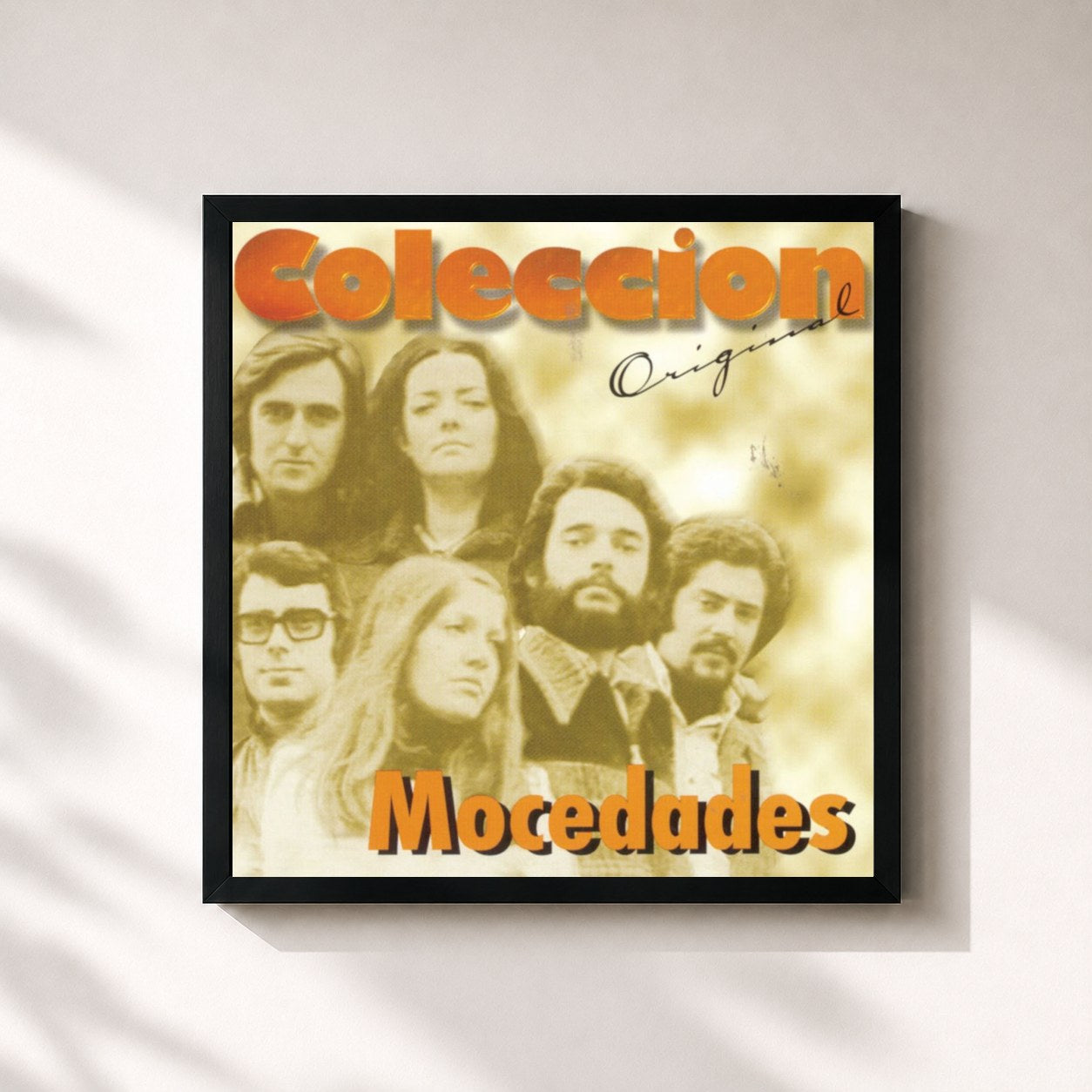 #noir Tableau carré de l'album Coleccion Original: Mocedades de Mocedades, cadre noir 32x32 cm