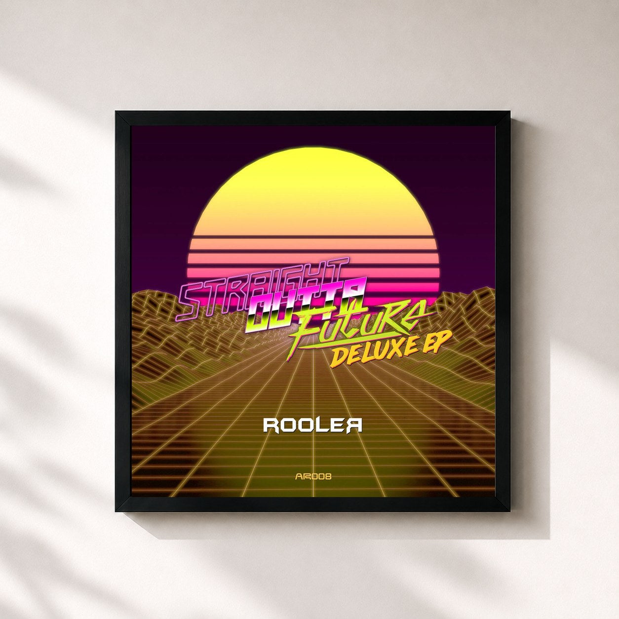 #noir Tableau carré de l'album Deluxe EP de Rooler, cadre noir 32x32 cm