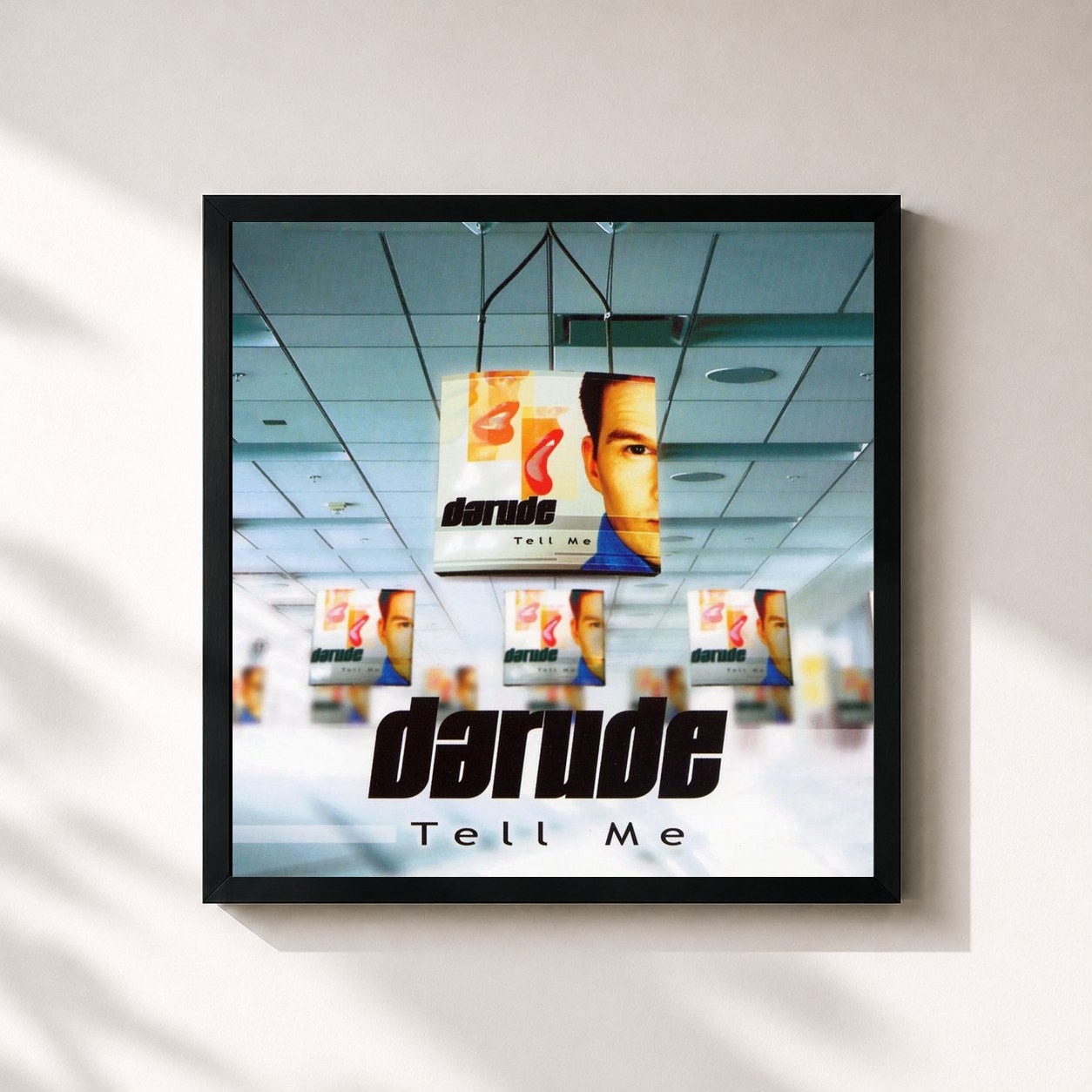 #noir Tableau carré de l'album Tell Me de Darude, cadre noir 32x32 cm