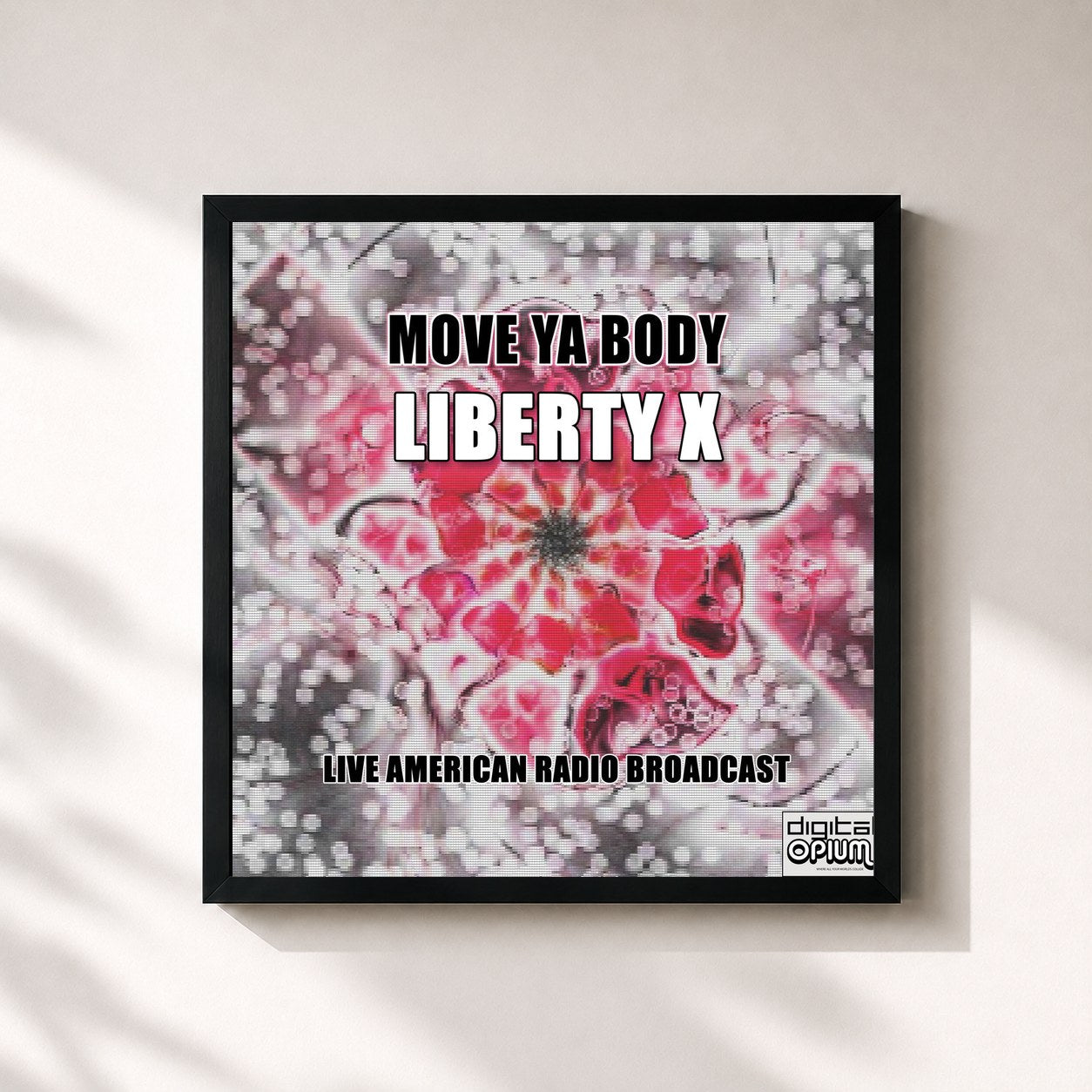 #noir Tableau carré de l'album Move Ya Body de Liberty X, cadre noir 32x32 cm