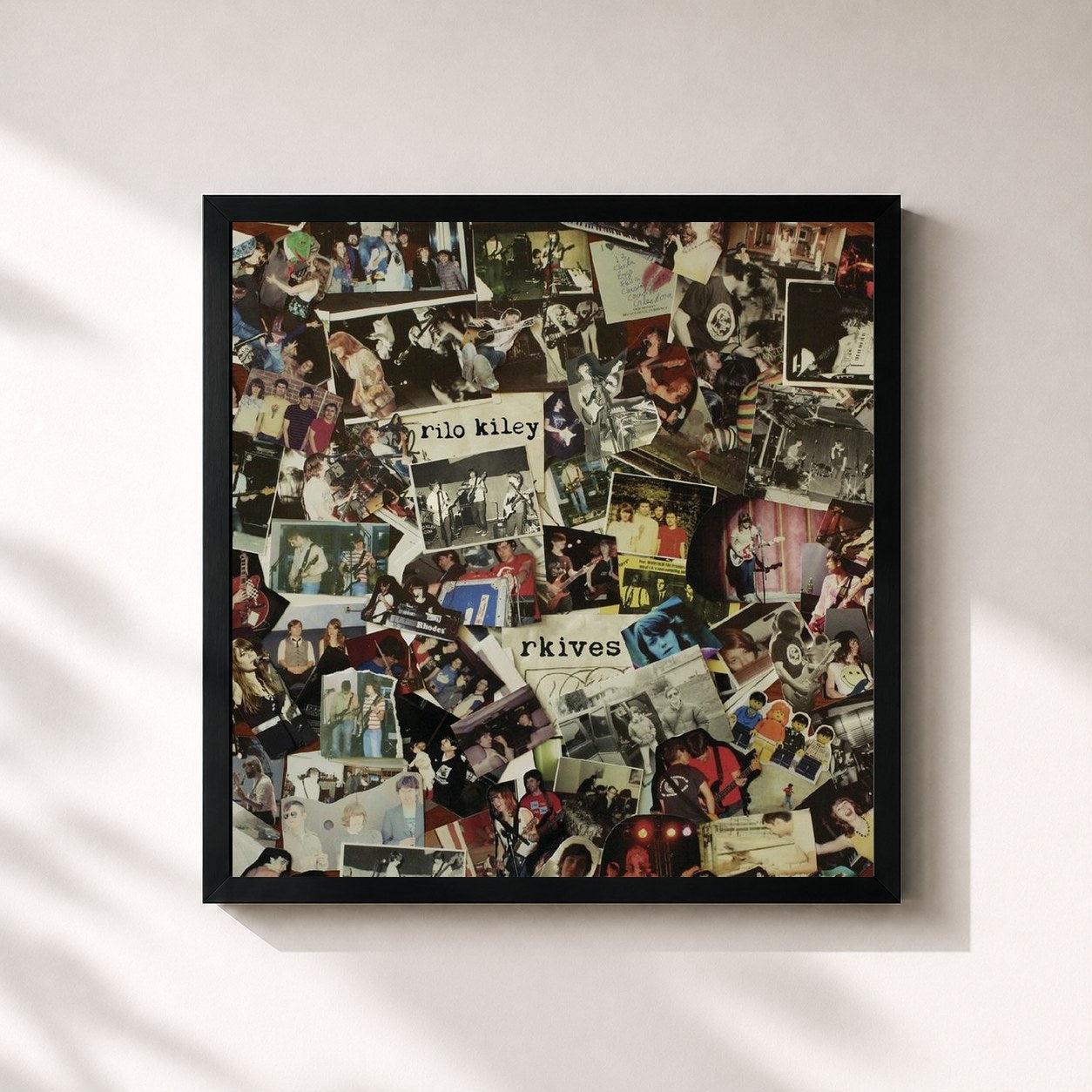 #noir Tableau carré de l'album rkives de Rilo Kiley, cadre noir 32x32 cm