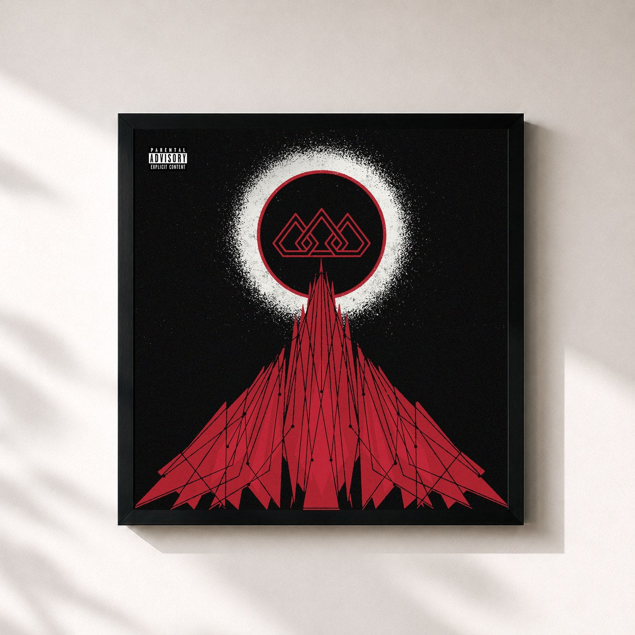 #noir Tableau carré de l'album Pressure de The Score, cadre noir 32x32 cm