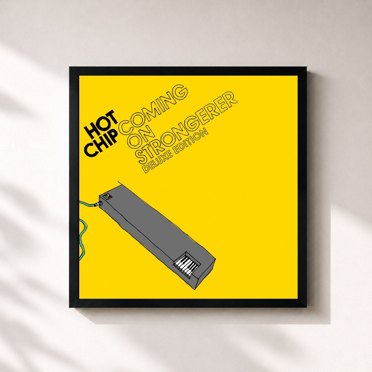 #noir Tableau carré de l'album Coming On Strongerer (20th Anniversary Deluxe Edition) de Hot Chip, cadre noir 32x32 cm
