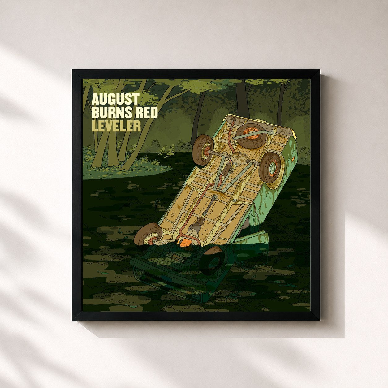 #noir Tableau carré de l'album Leveler (Deluxe Edition) de August Burns Red, cadre noir 32x32 cm
