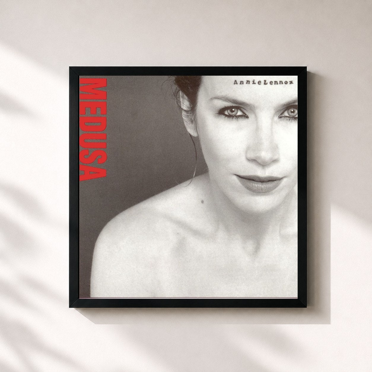 #noir Tableau carré de l'album Medusa de Annie Lennox, cadre noir 32x32 cm