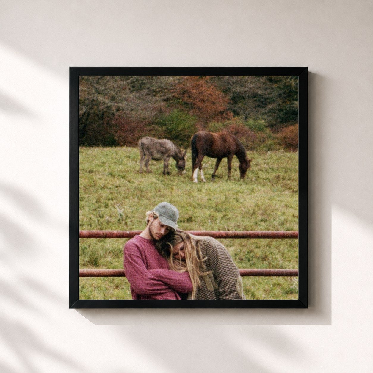 #noir Tableau carré de l'album brent ii de Jeremy Zucker, cadre noir 32x32 cm