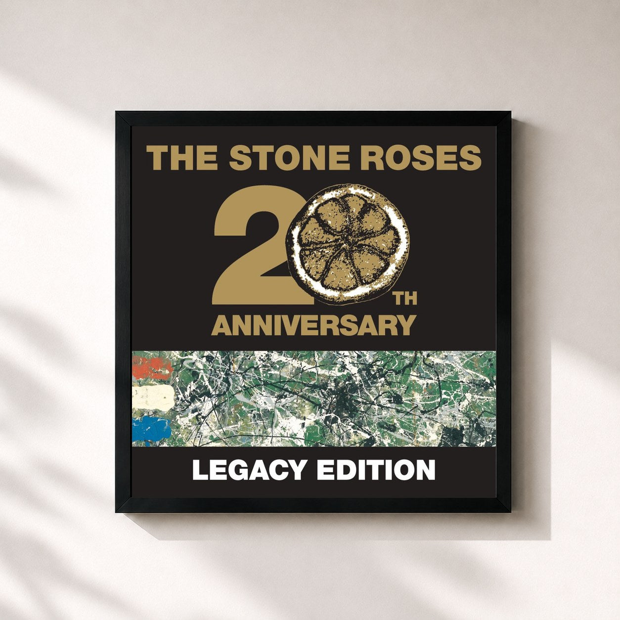#noir Tableau carré de l'album The Stone Roses (20th Anniversary Legacy Edition) de The Stone Roses, cadre noir 32x32 cm