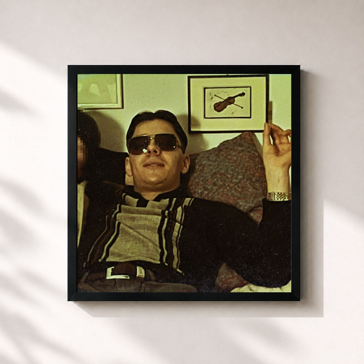 #noir Tableau carré de l'album LID de LACAZETTE, cadre noir 32x32 cm