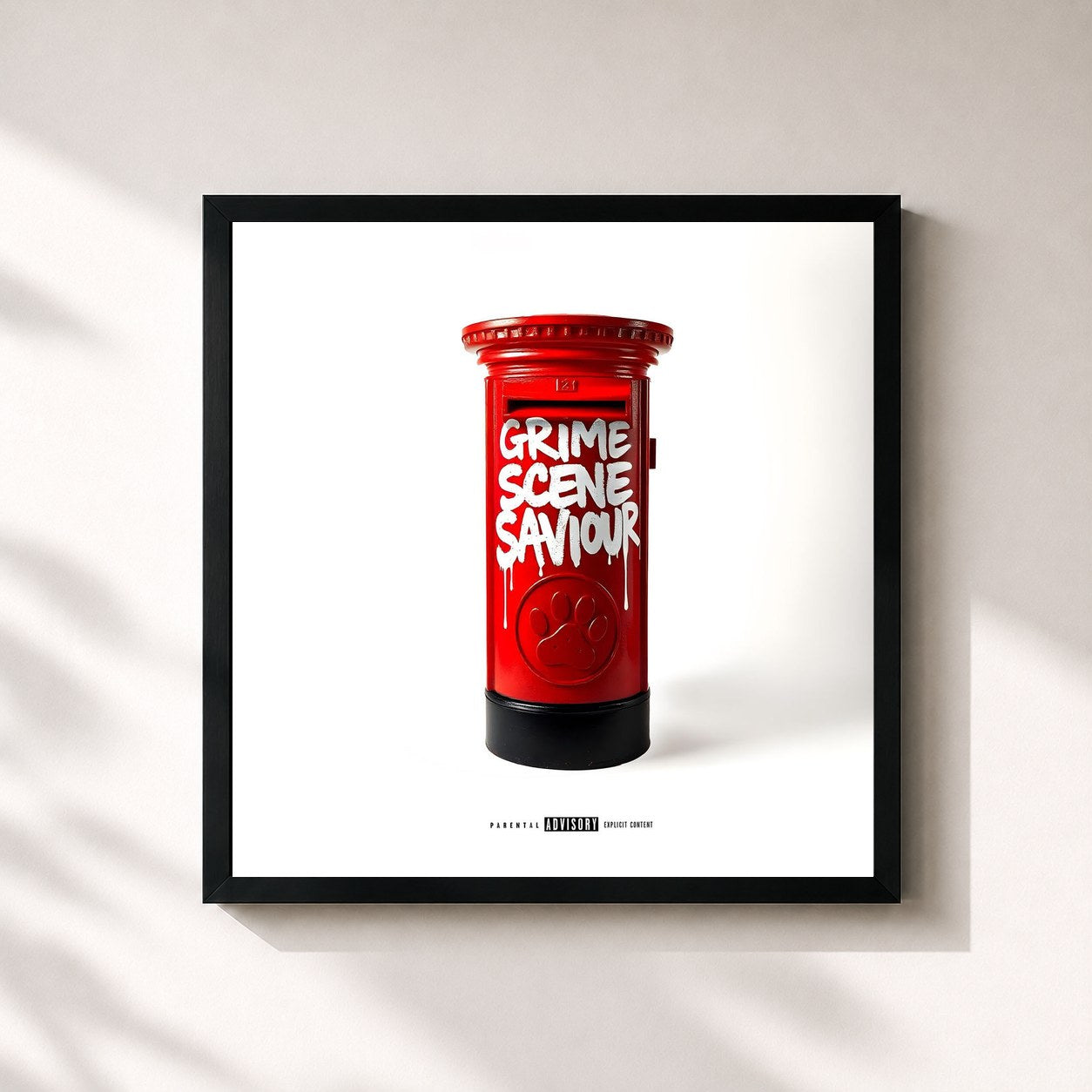 #noir Tableau carré de l'album Grime Scene Saviour de Chip, cadre noir 32x32 cm