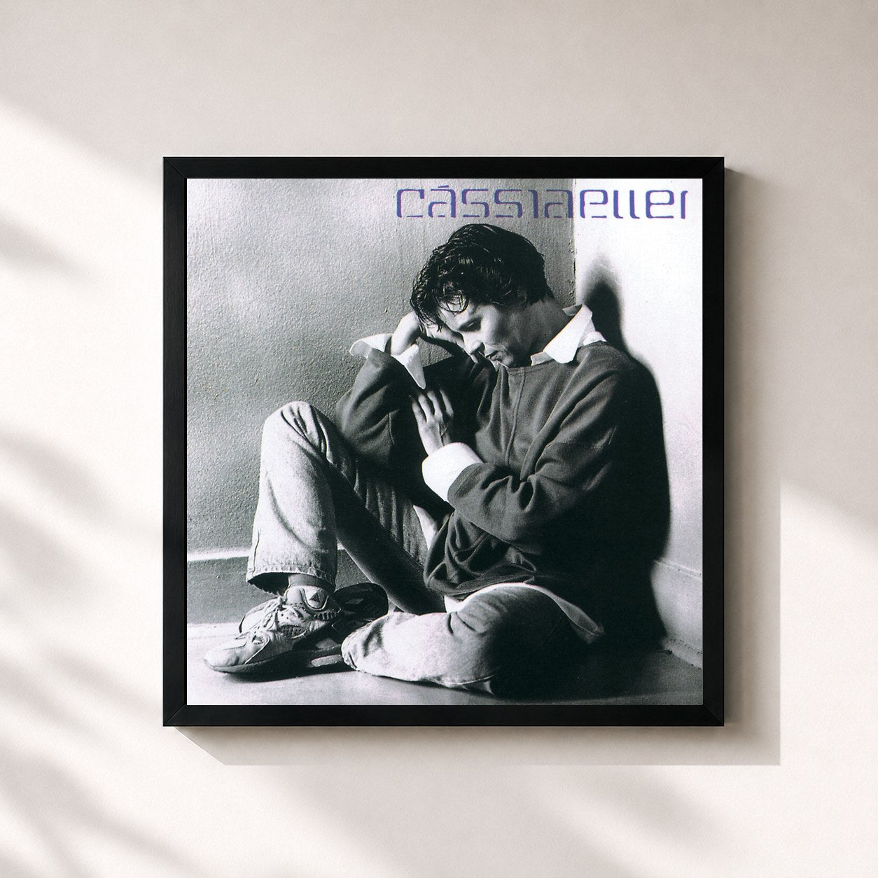 #noir Tableau carré de l'album Cássia Eller (1994) de Cássia Eller, cadre noir 32x32 cm