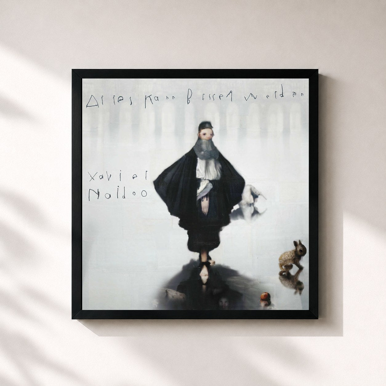 #noir Tableau carré de l'album Alles kann besser werden de Xavier Naidoo, cadre noir 32x32 cm