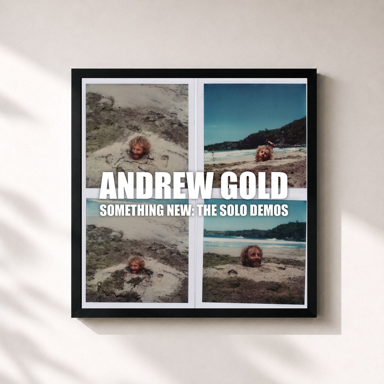 #noir Tableau carré de l'album Something New: The Solo Demos de Andrew Gold, cadre noir 32x32 cm
