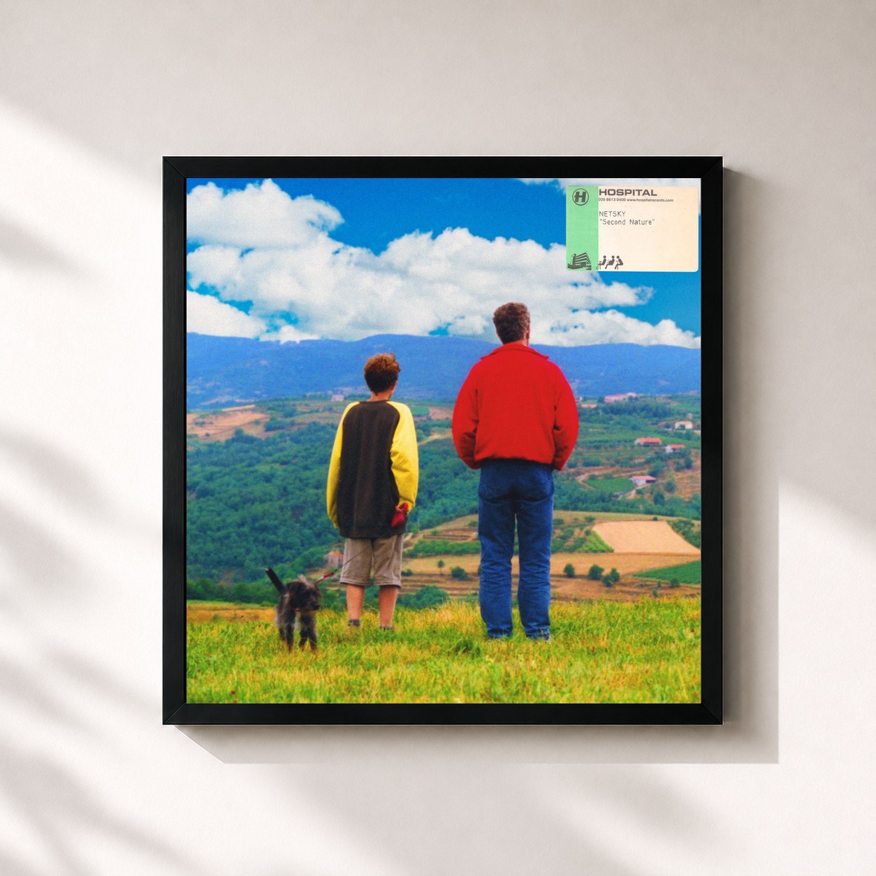 #noir Tableau carré de l'album Second Nature de Netsky, cadre noir 32x32 cm