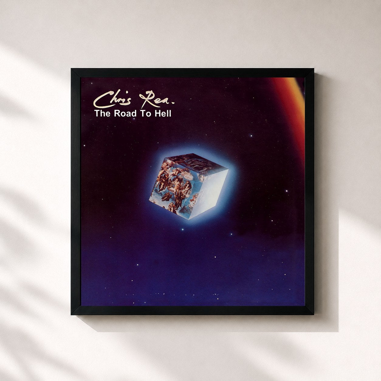 #noir Tableau carré de l'album The Road to Hell (Deluxe Edition, 2019 Remaster) de Chris Rea, cadre noir 32x32 cm