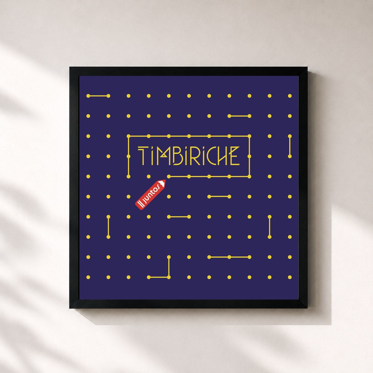 #noir Tableau carré de l'album Juntos de Timbiriche, cadre noir 32x32 cm
