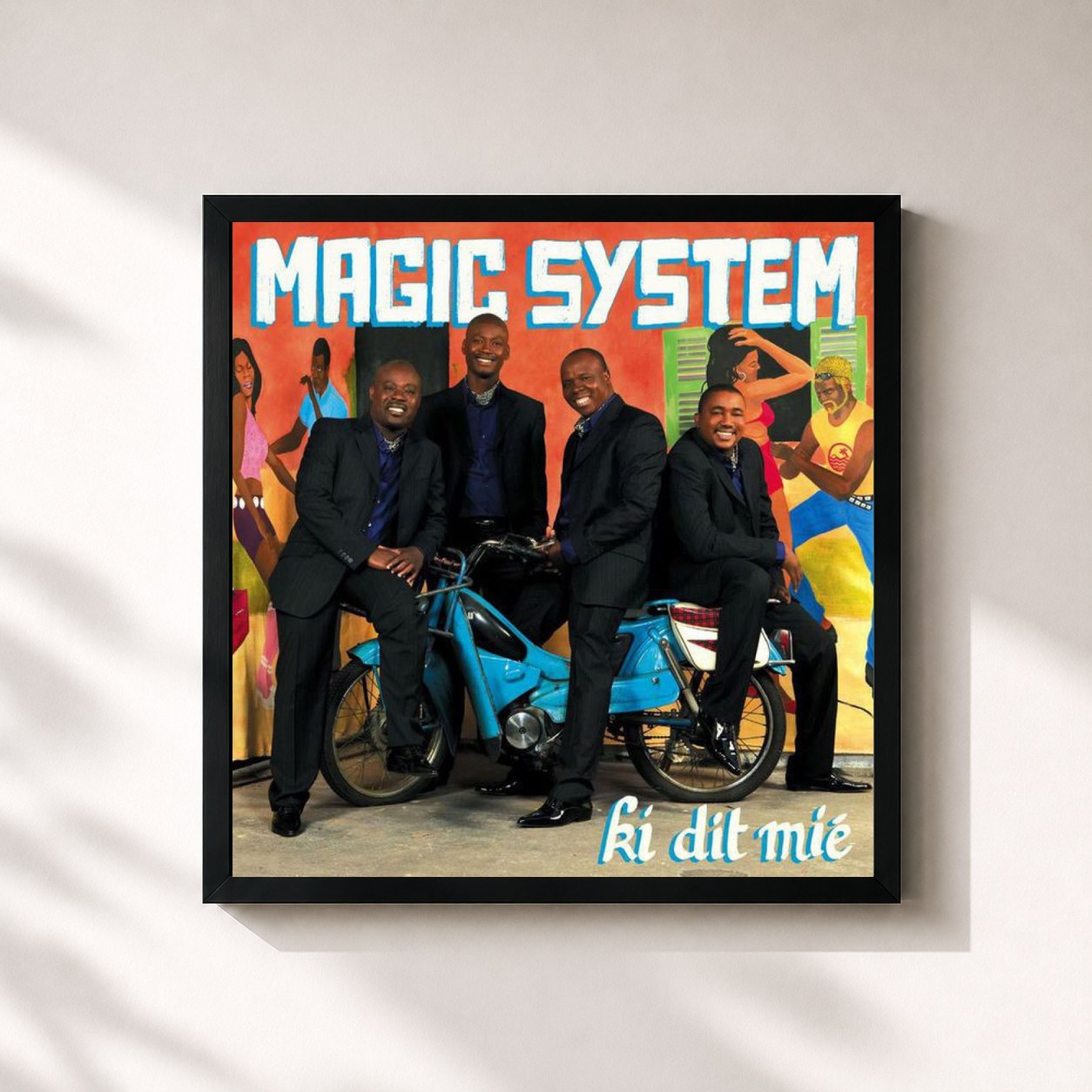 #noir Tableau carré de l'album Ki Dit Mié de Magic System, cadre noir 32x32 cm